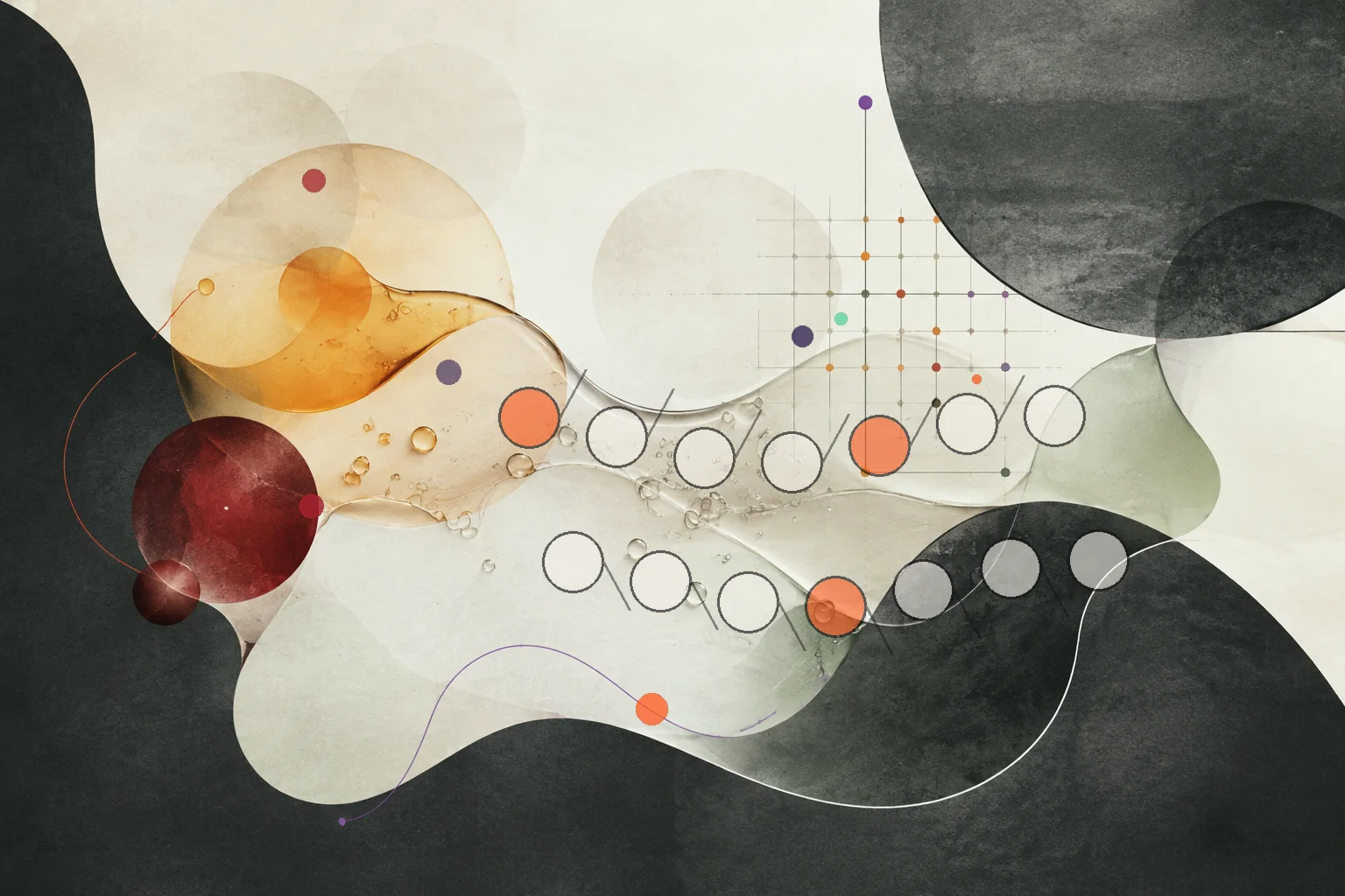 Editorial abstraction illustrating Personalised Nutrition: What the Data Can and Cannot Personalize