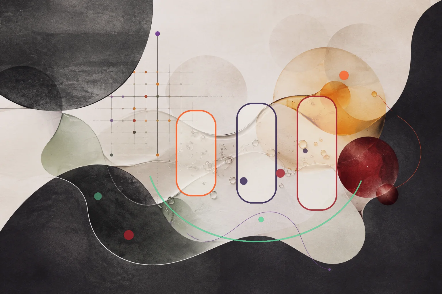 Editorial abstraction illustrating Personalized Nutrition Supplements: What the Data Can and Cannot Personalize