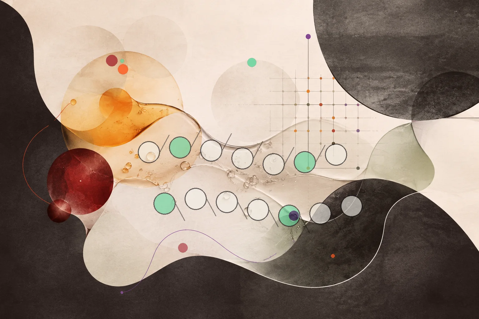 Editorial abstraction illustrating Personalized Nutrition: What the Data Can and Cannot Personalize